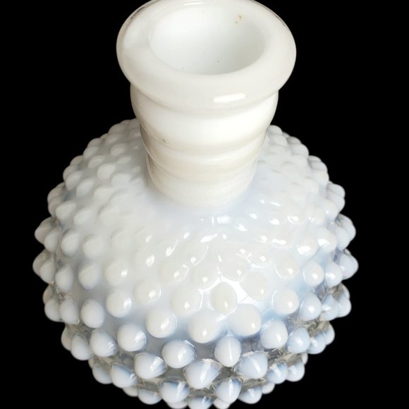 VTG FENTON OPALESCENT HOBNAIL PERFUME BOTTLE STOPPER Decanter White Milk Glass - Picture 4 of 10